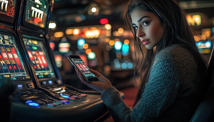 Layar dealer dealer dengan kartu fisik hasil permainan